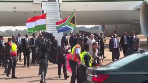 Prime Minister Narendra Modi arrives to ceremonial welcome in Johannesburg, South Africa