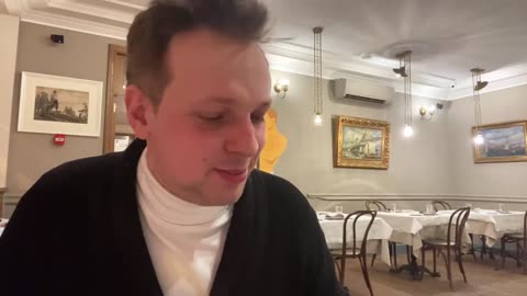 Drinking VODKA at “PETROV-VODKIN" Intelligent Russian Cuisine Restaurant in St Petersburg