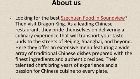 Best Szechuan Food in Soundview.
