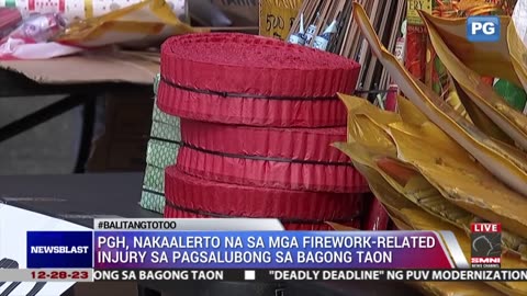 PGH, nakaalerto na sa mga firework-related injury sa pagsalubong sa bagong taon