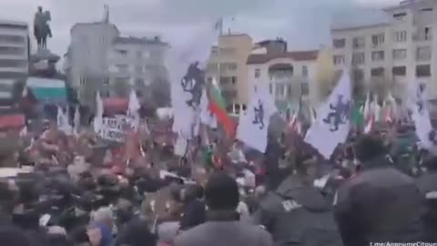 Protesters Storming the Bulgarian Parliament in The Capital Sofia