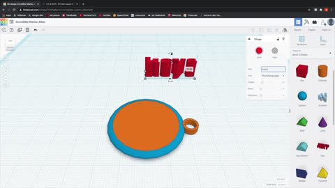 how to make a Key chain in tinker cad