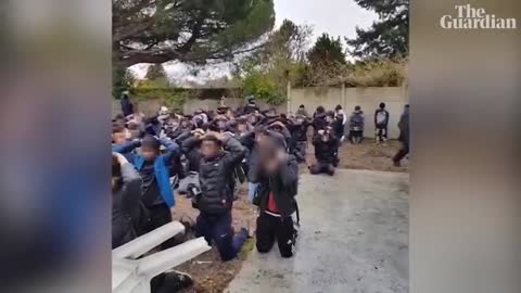 French high school students made to kneel with hands on heads by police