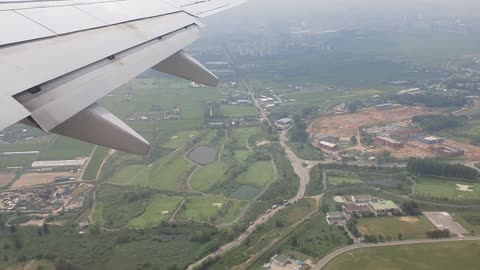 Airplane flying in the sk