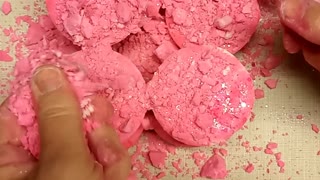 ASMR Pink & Glitter Cornstarch And Plaster Crush