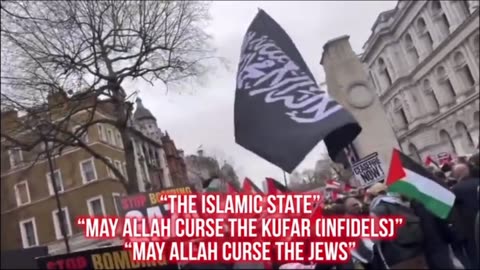 LONDON - BRITISH & ENGLISH FLAGS OUTLAWED - JIHAD FLAG PERMITTED