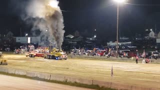 Coshocton County Fair in Ohio. Semi Truck Pull.
