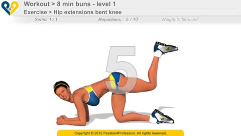 8 minutes butt workout, buns