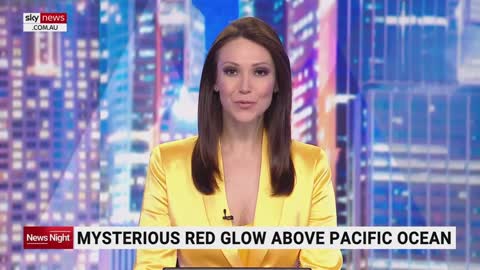 There's a mysterious red glow over the Pacific Ocean