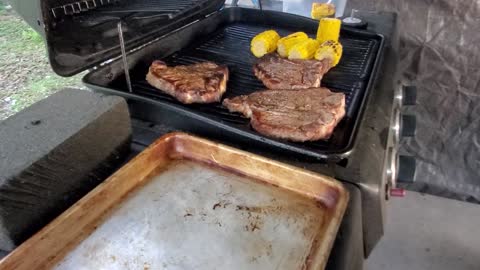 Steak on grill