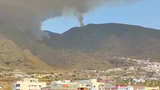 Fire in the Canary Islands - Tenerife, Spain