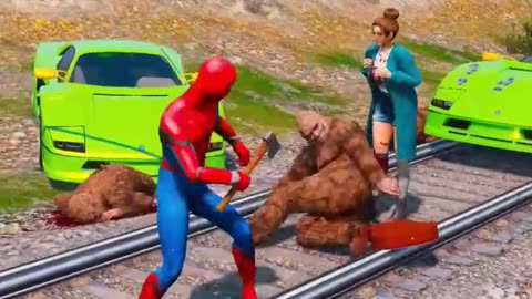 GTA V-Spiderman Saving Girlfriend from Duggan🥺