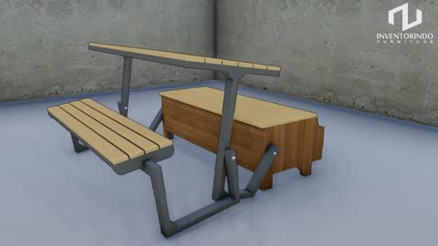 HOW TO MAKE A FOLDING TABLE BENCH WITH VERSATILE STORAGE BOXES (STEEL AND WOOD), STEP BY STEP (2)