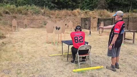 Longshot Team member Avery at the Washington State IDPA Championship match