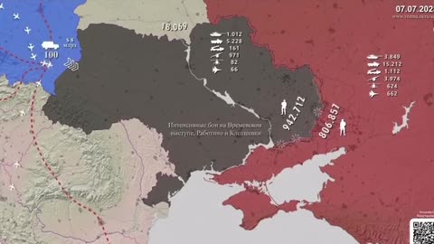 Ukraine-Russia war time-lapse - Balance of power between the RFAF and the AFU