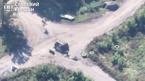 Drone Strike on Russian Roadblock
