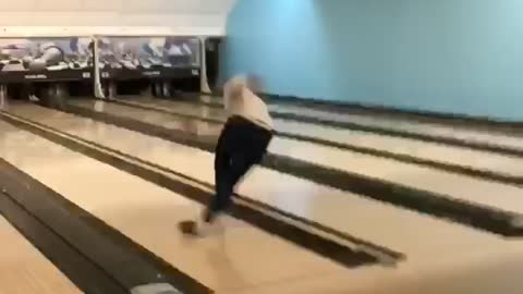 In Attempt To Show Off Guy Chucks Bowling Ball Backwards Into Retriever
