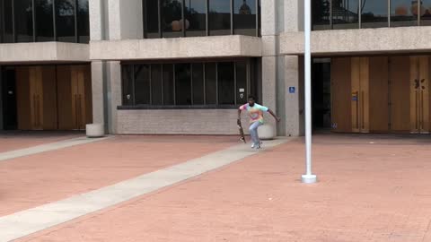 Skater Climbs Staircase in Style