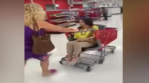 Grandma In A Shopping Cart