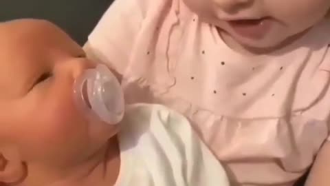 Caring and cute baby