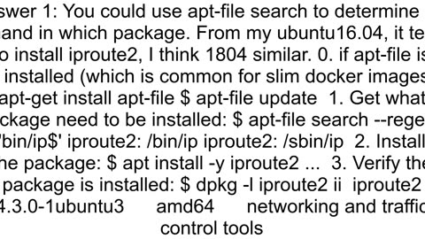 ip command is missing from ubuntu docker image