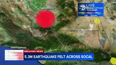 Magnitude 5.3 earthquake strikes Kern County, shaking felt across SoCal