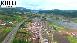 Beautiful village aerial photography