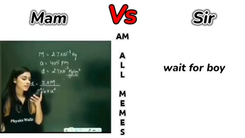 Mam Vs Sir | girl vs boy Memes| #memes #amallmemes