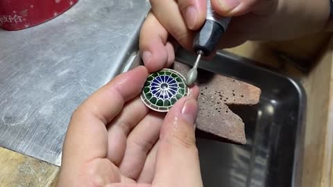 The full process of making a high temperature clear enamel church dome, part 8.