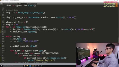 74. Hiện nhiều video lên GUI-Lập trình Python- DLTT- Tạo GUI Playlist-P12