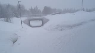 Heavy Snowfall in Umeå, Sweden