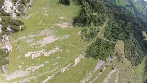 BASE jump point-of-view from The Alps