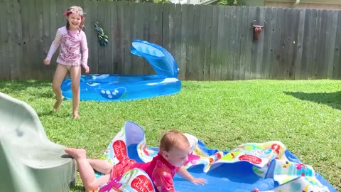 Funny Babies Playing Slide Fails