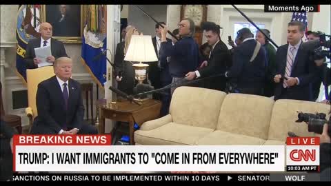 Trump Uses One Finger to Toss Reporters Out of White House Press Conference