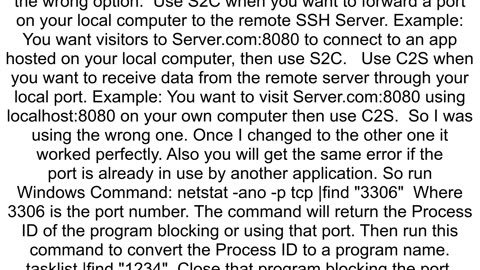 Failed to add clienttoserver port forwarding rule on 1270013306