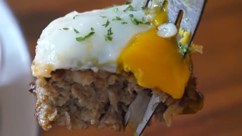 - Hamburger steak with fried egg - korean street food -