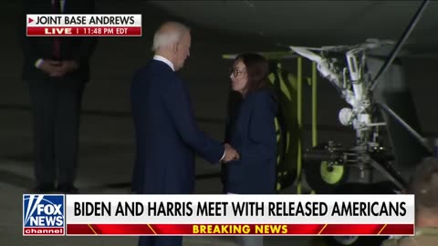 Biden and Harris greet freed Americans from Russia