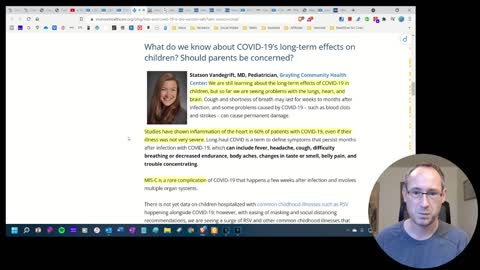 Munson Healthcare Misleads Parents about Risks vs. Benefits of COVID-19 Vaccines for Young Children