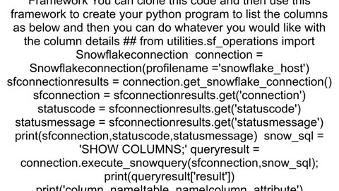 How to retrieve all the catalog names schema names and the table names in a snowflake database