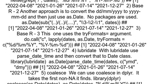 How to convert character to date with two different types of date formats in R