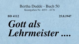 BD 4112 - GOTT ALS LEHRMEISTER ....