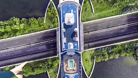 The Veluwemeer Awueduct In Harderwijk Netherlands Is A Navigable Water Bridge Spanning 82 Ft In Length And 19 meters In Width Over Veluwemeer Lake
