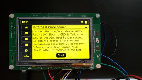 UPTS - Testing an Infrared Distance Sensor (STM32F746)