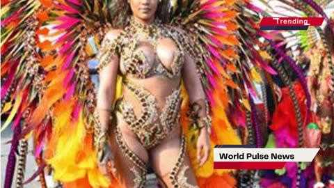 Rihanna Stuns at Barbados Carnival in Dazzling Crystal Outfit!