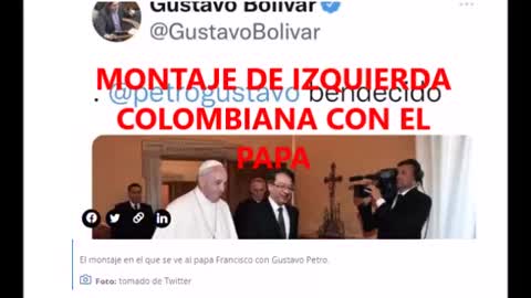 MONTAJE: Gustavo Petro con el Papa Francisco