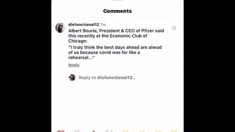 Head ceo at phizer says covid was a rehearsal