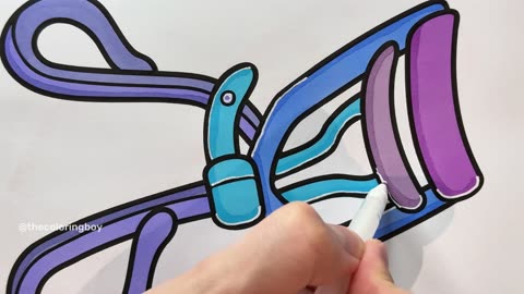 🔮✨ Watch as I bring this eyelash curler to life from my “Cosmetic Vibes” coloring book! 🎨✨