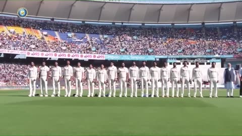 Modi Albanese during National Anthems at Narendra Modi Stadium | Ind vs Aus| 4th Test Match