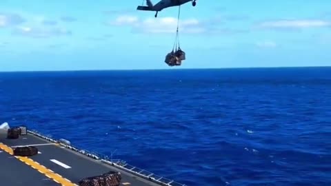 Pilots need to have min. 1200 flying hours to drop off something on a moving ship