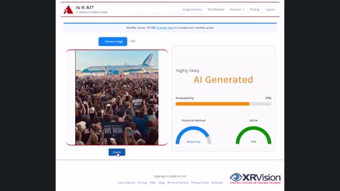 AI Detector Believes Kamala Crowd Is Fake